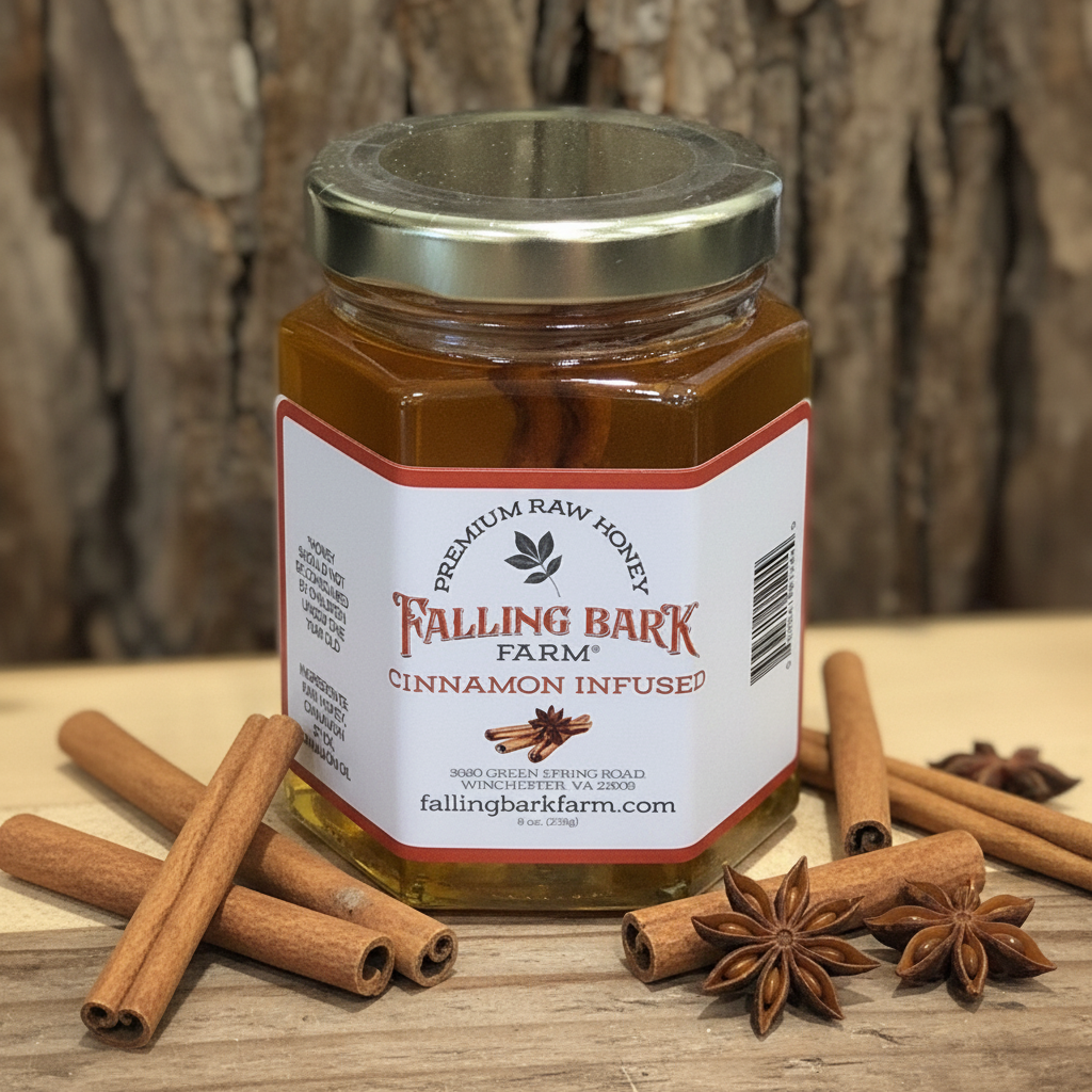 Cinnamon Infused Raw Honey | Falling Bark Farm