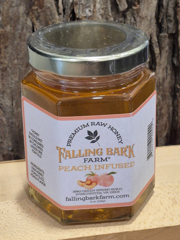 Peach Infused Premium Raw Honey